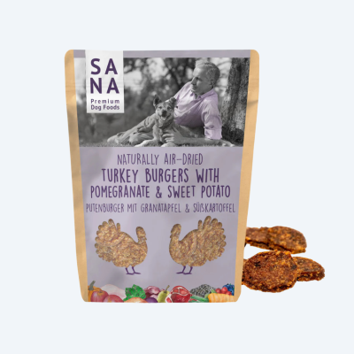 Ласощі з індичкою, бататом і гранатом для собак SANADOG, 100г 
