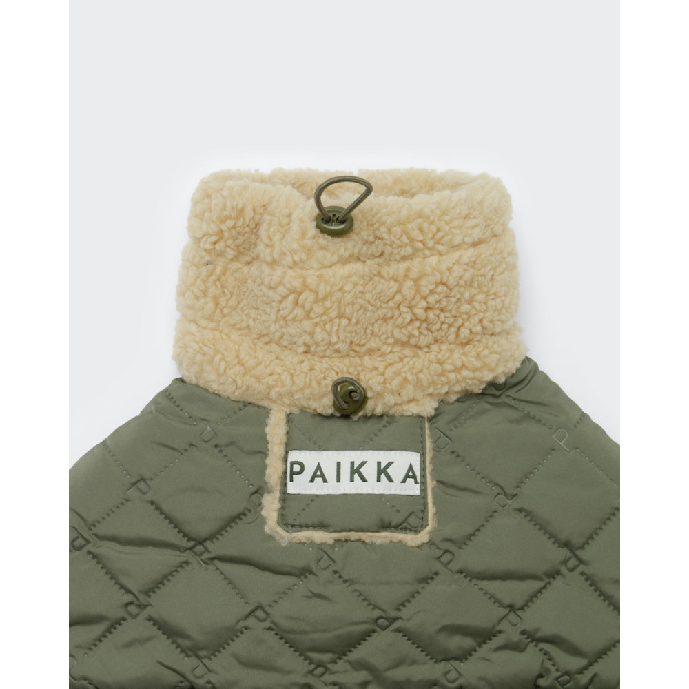 Тепла попона для собак Paikka Winter Sherpa Jacket Olive, 35