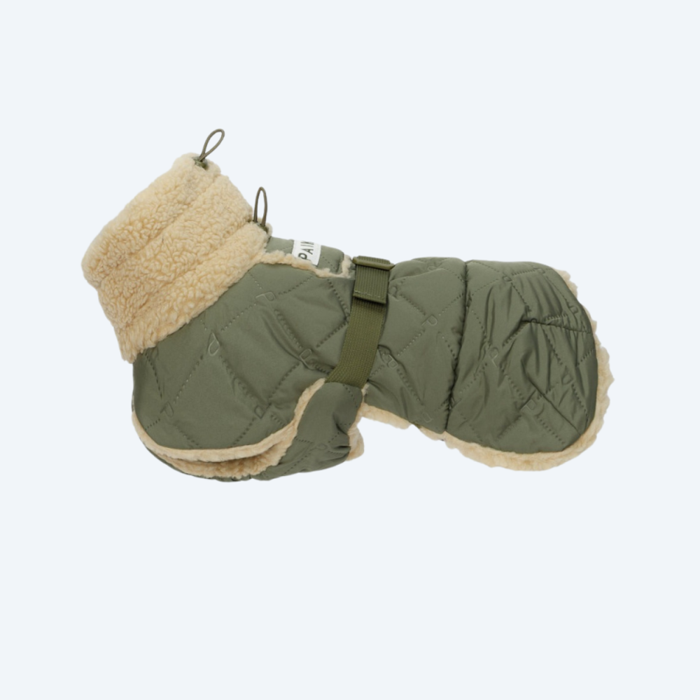 Тепла попона для собак Paikka Winter Sherpa Jacket Olive, 35