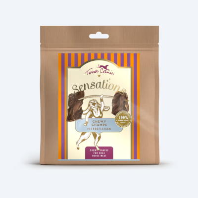 Ласощі для собак Terracanis М'ясо Конини натуральне сушене Chewy Champs Horse meat SENSATIONS