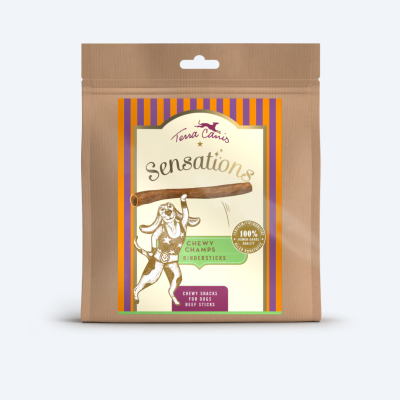 Ласощі для собак Terracanis М'ясні Яловичі палички стравоходу Chewy Champs Beef sticks SENSATIONS