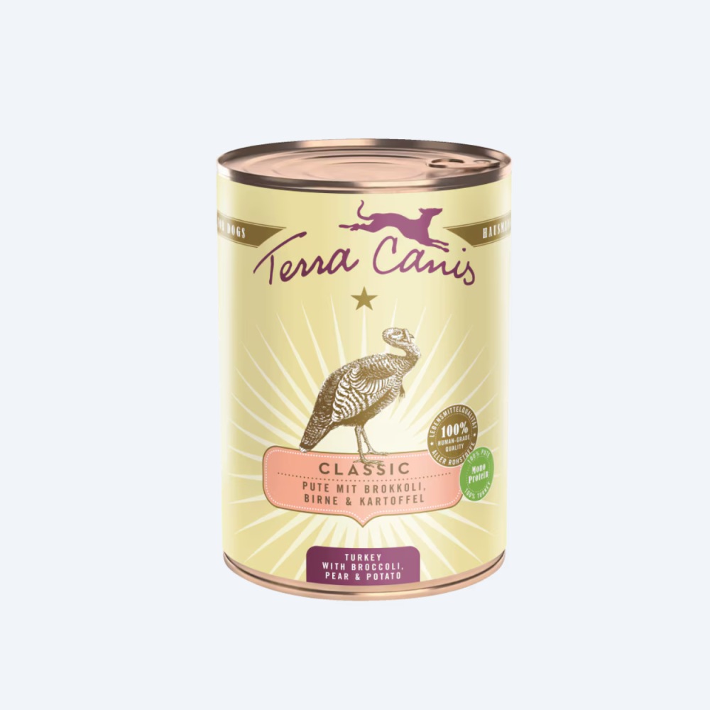 Вологий корм для собак Індичка з брокколі, грушею та картоплею Classic Menu Terracanis 200г