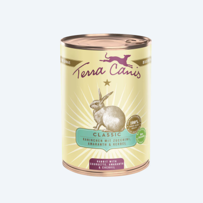 Вологий корм для собак Кролик з кабачком, амарантам та диким часником Classic Menu Terracanis 200г