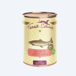 Вологий корм для собак Лосось з персиком, просом, травами Classic Menu Terracanis 200г