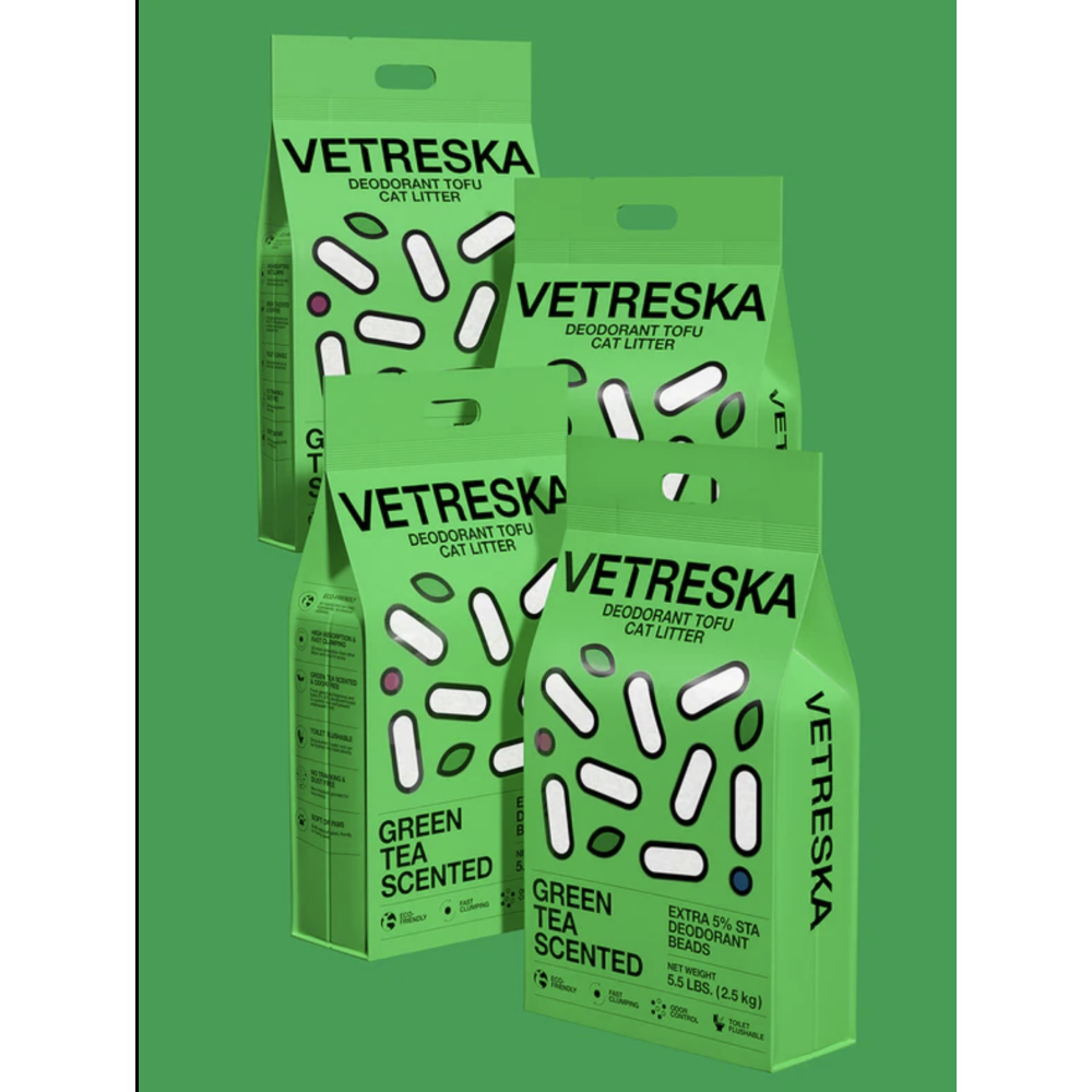 Натуральний наповнювач тофу Vetreska з ароматом зеленого чаю 2,5 кг