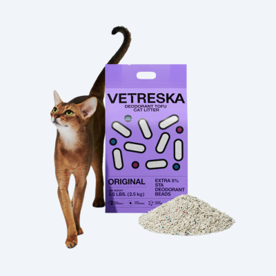 Натуральний тофу наповнювач Vetreska Unscented 2,5 кг без аромату для котячого туалету