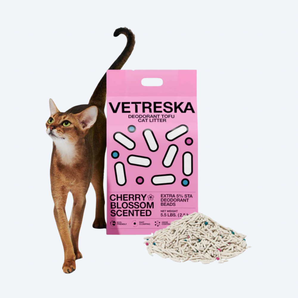 Натуральний тофу наповнювач Vetreska Cherry Blossom 2,5 кг для котячого туалету