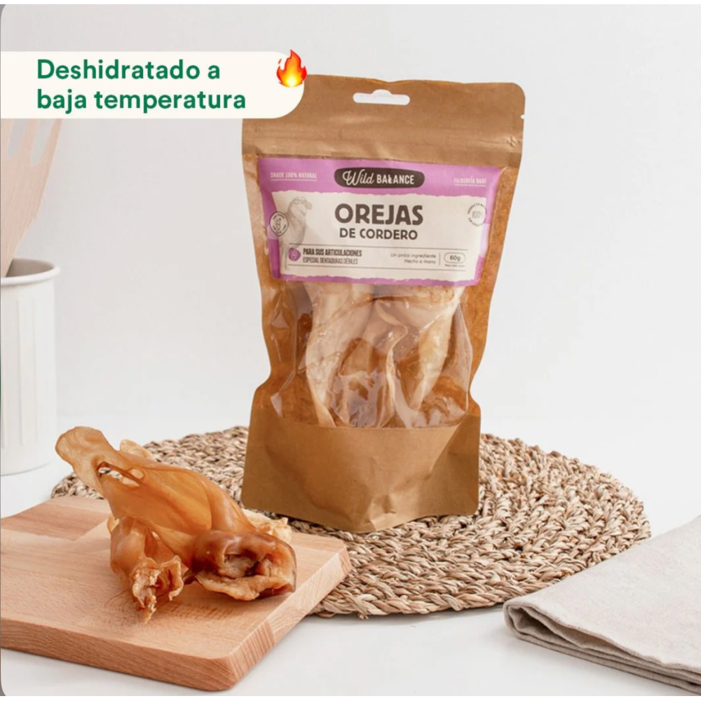 Ласощі для собак Wildbalance Вушка ягня натарульні сушені Natural Snack 60г